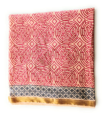 Large Indian Cotton Hand Block Print Sarong  Beach Wrap  Summer Pareo  Women Boho
