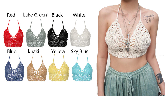 New Sexy Bikini Crochet Crop Top Women Boho Beach Summer Camisole