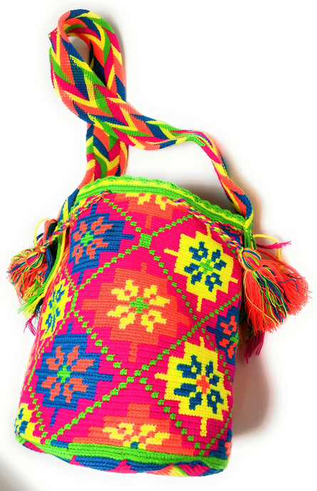 South American Design Wayuu Hand Weave Crochet Shoulder Bag Mochila