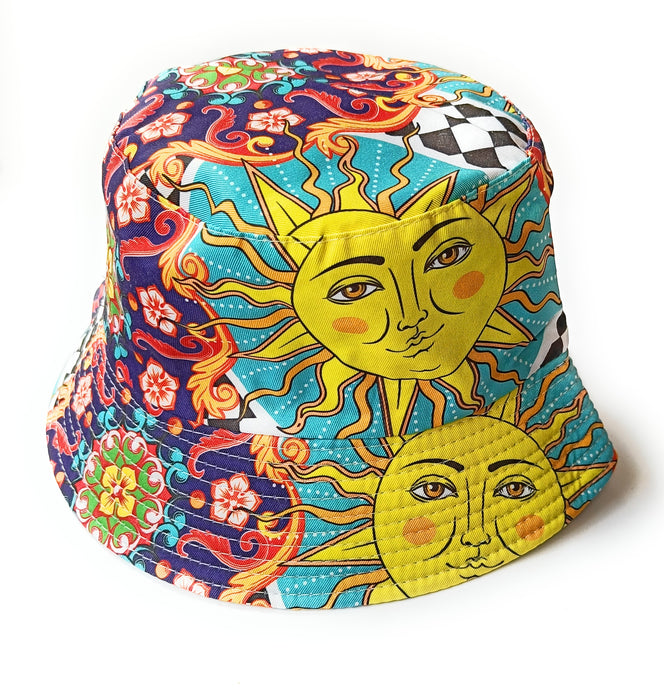 Colourful New Sun design bucket hat summer festival hats