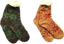 2 pair pack : Fair Isle Star plain pattern Warm Cozy FLEECE LINED winter slipper socks BUY ONE GET ONE FREE BLACK FRIDAY DEAL