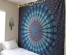 Mandala design Indian cotton Bedroom Home wall hanging bed cover Tapestry Throw