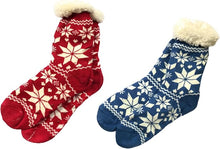 2 pair pack : Fair Isle Star plain pattern Warm Cozy FLEECE LINED winter slipper socks BUY ONE GET ONE FREE BLACK FRIDAY DEAL