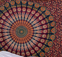 Mandala design Indian cotton Bedroom Home wall hanging bed cover Tapestry Throw