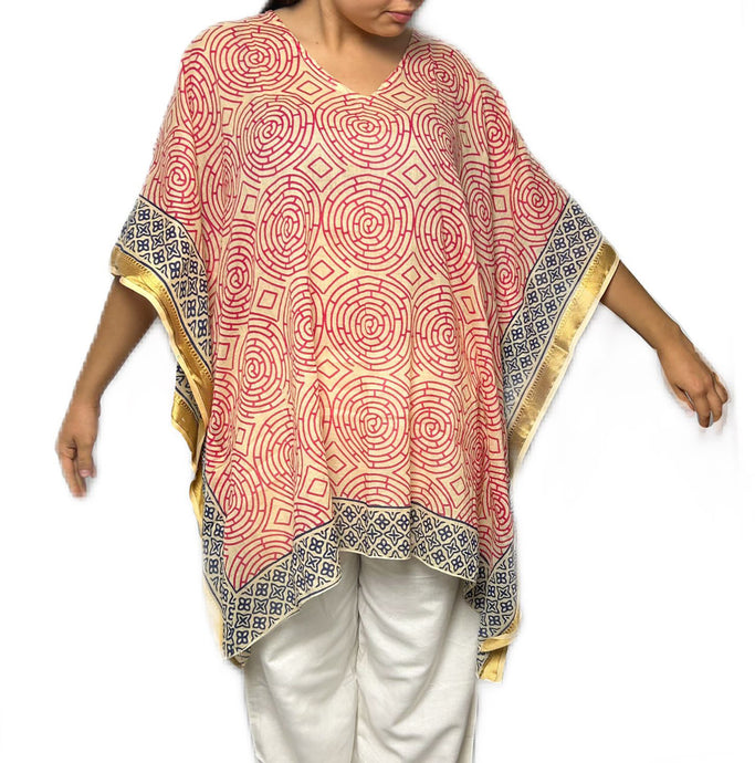 Large Indian Cotton Hand Block Print Top Beach Wrap  Summer Pareo Women Boho