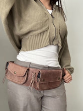 Leather Belt Bag, Hip Bag, Waist Bag, Travel Belt, Utility Belt with Four Pockets, Unisex, Handmade from Naturally Tanned Leather.