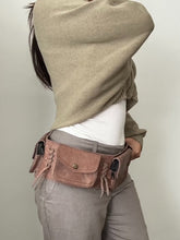 Leather Belt Bag, Hip Bag, Waist Bag, Travel Belt, Utility Belt with Four Pockets, Unisex, Handmade from Naturally Tanned Leather.