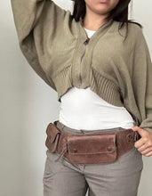 Leather Belt Bag, Hip Bag, Waist Bag, Travel Belt, Utility Belt with Four Pockets, Unisex, Handmade from Naturally Tanned Leather.