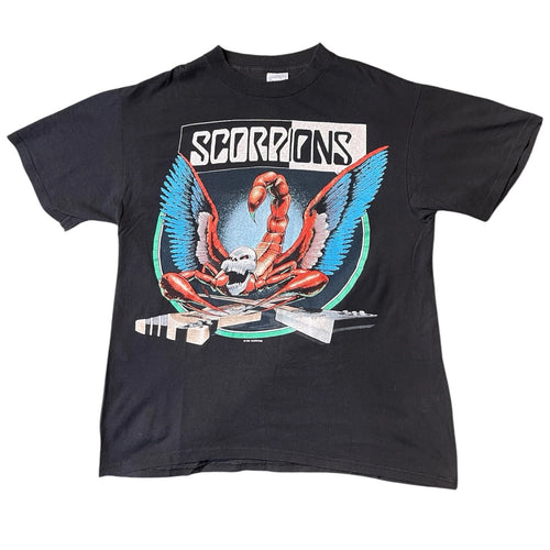 Vintage 90s Scorpions Crazy World Tour Rock Band Single Stitch Band T Shirt