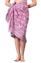 Large Indian super fine Organic hand crafted cotton Floral print Sarong Pareo wrap Beach Scarf Women's summer wear