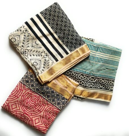 Cotton Sarong Gold border