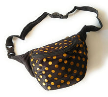 Funky Polka Dot gold foil Bum Bag Waist Bag Fanny Pack Festival Holiday Travel bags Black (Copy)