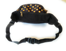 Funky Polka Dot gold foil Bum Bag Waist Bag Fanny Pack Festival Holiday Travel bags Black (Copy)