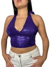 Sequin Tie up crop top