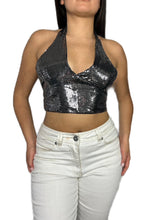 Sequin Tie up crop top