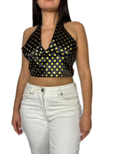 Black and gold Tie back crop top