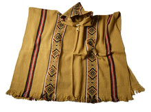 South American hand made wool  Hooded Style Inca poncho
