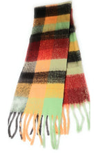 Mohair style Super Soft thick brushed scarf Pastel check
