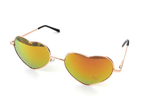 KGM Accessories reflective Mirror Heart Shape Designer Sunglasses women's