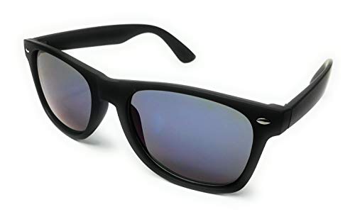 KGM Accessories Vintage Wayfare style RUBBER Frame reflective Sunglasses