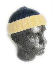 2 tone Knitted fisherman trawler Skully beanie Hat Vintage style winter mens womans Hipster beanie hat