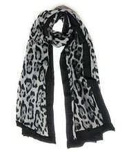 large super soft Leopard print BLACK stripe scarf   -  ladies women's scarves shawls- Gifts