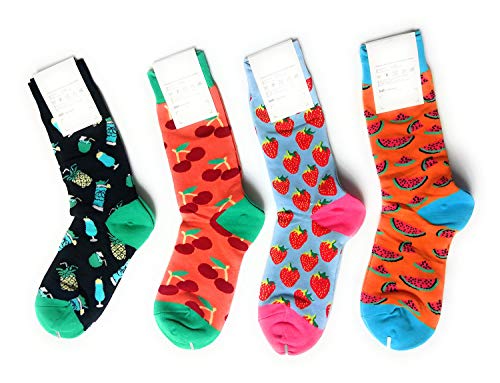 4 Pair Multi-Pack Cute Animal Bird Design Knitted Cotton Long Socks - Girls Ladies Novelty Socks