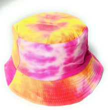 Space dye Pink yellow bucket sun hat  festival outdoor holiday hats Women girls