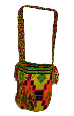 Colourful South American Wayuu Colourful Weave Hand Crochet Shoulder Bag Mochilla
