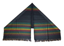 Hand woven cotton Rasta stripe shawl