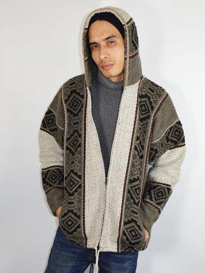 South American Hand made Inca wool jacket Grey