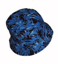 Colorful cannabis hemp leaf bucket sun hat