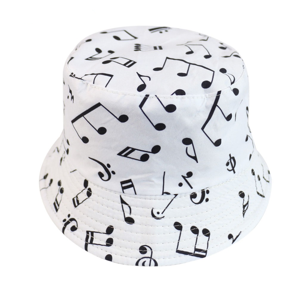 Music Note Score  bucket sun hat  festival outdoor holiday hats men woman