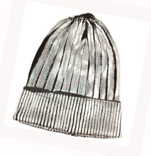 Shiny Gold Silver foil beanie hat