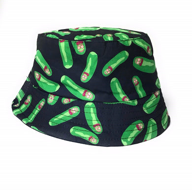 Pickle cucumber cartoon style print Festival bucket hat